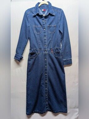 Tommy Hilfiger Blue Long Sleeve Denim Shirt Dress